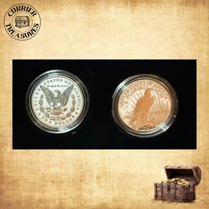 2023 REVERSE PROOF SILVER PEACE & MORGAN DOLLAR - US MINT