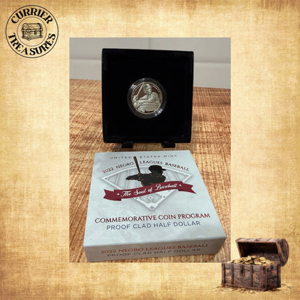 2022 S Negro Leagues Baseball Clad Half Dollar PROOF Coin with Box and COA