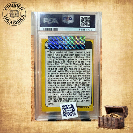 1968 Topps Super Stars Killebrew/Mays/Mantle PSA 7