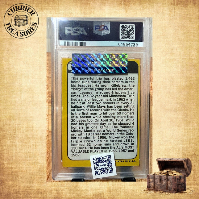 1968 Topps Super Stars Killebrew/Mays/Mantle PSA 7