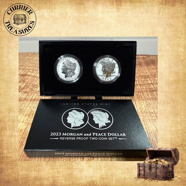 2023 REVERSE PROOF SILVER PEACE & MORGAN DOLLAR - US MINT